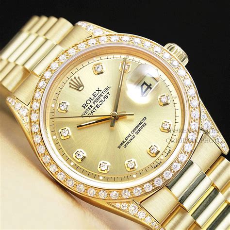 gold and diamond source rolex|solid gold rolex with diamonds.